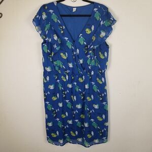 Old Navy Blue Floral‎ Print Sleeveless Lined Summer Dress